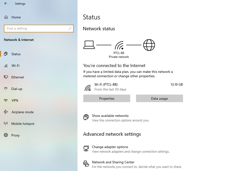 wifi internet network setting